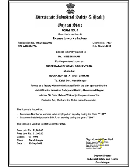Factory Licence